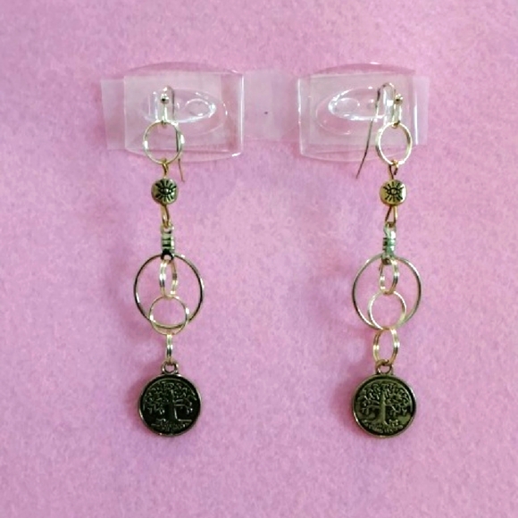 Hand Made Gold Plated Hoop Earrings - Picture 1 of 4